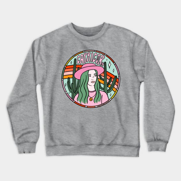 Capricorn Cowgirl Crewneck Sweatshirt by Doodle by Meg